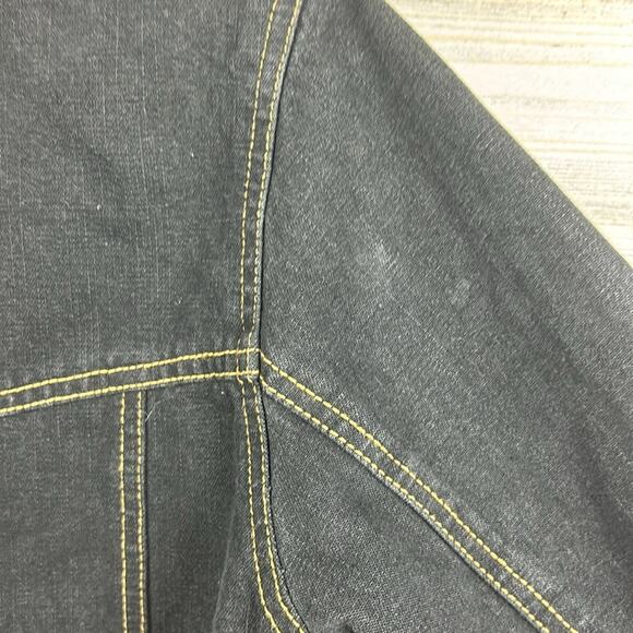 Dennis Basso Women’s XS Denim Jean Jacket Faux Brown Mink Fur Lining - Picture 9 of 10